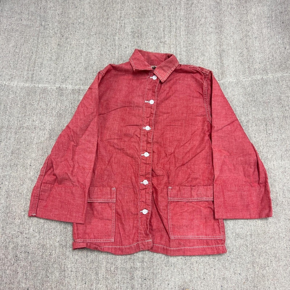 Vintage Glamour Alls Chore Jacket Womens Medium‎ Red 1950s Sanforized Denim?